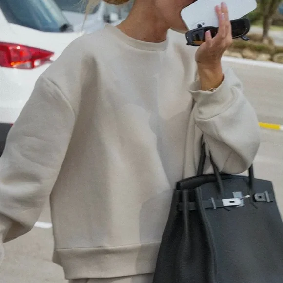 NA-KD x Josefine SOLD OUT tan cropped oversized Sweater - Picture 4 of 5